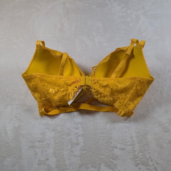 La Senza Beyond Sexy Ultimate Plunge Bra 36DD Yellow Lace Underwire - Picture 4 of 8